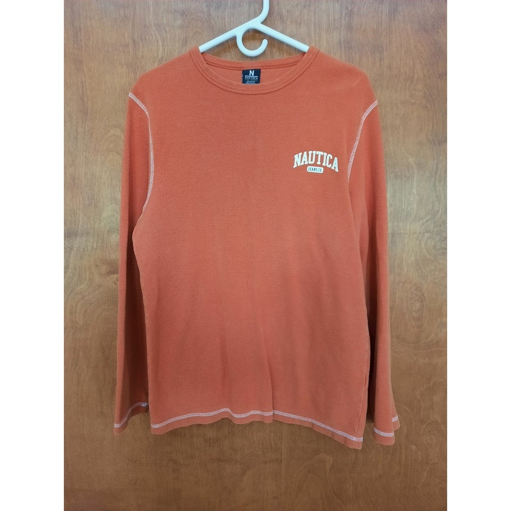 Nautica Orange Long Sleeve Shirt - Size Large
